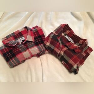 Women’s Large Plaid Button Down Shirts - with 3/4 sleeve option